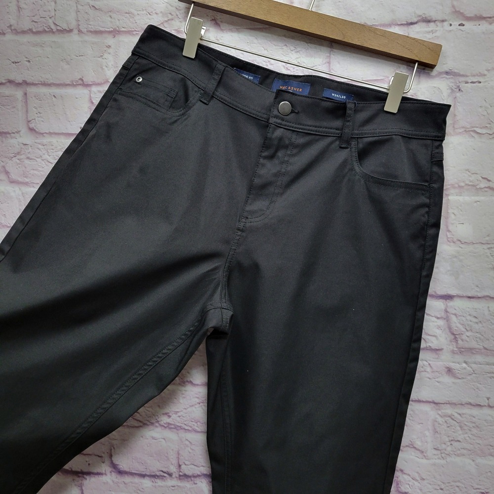 Marc Asher New York Classic Fit Black Chino Pants W34/L30 Workwear Businesscore - Picture 4 of 9